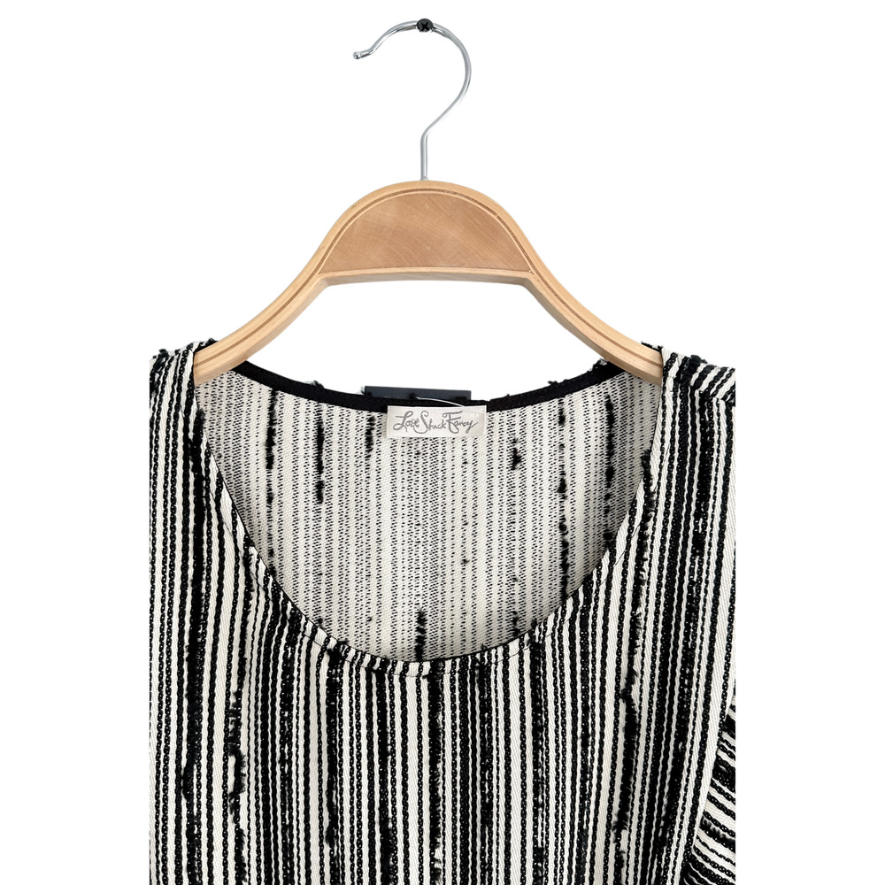 Loveshackfancy Black Cream Textured Flutter Sleev… - image 3